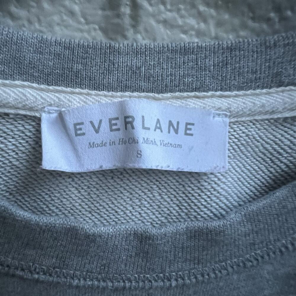 Everlane Sweatshirt Crewneck 100% Human Cotton Grey Sz S Sweater Athleisure Gym - Picture 3 of 4